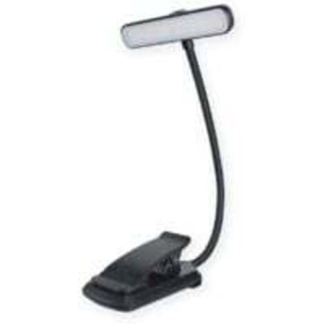 Lampe de lecture 24 LED, lampe de lecture à pince rechargeable, protection des yeux, gradation continue, 3 couleurs de lumière, col flexible à 360 °, durable et portable, adaptée à la lecture au lit