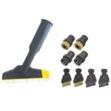 Kit vapeur 9 pièces, 1 grande brosse à joints, compatible avec Kärcher SC1/SC2/SC3/SC4/SC5 (2.863-334.0) – Accessoire pour nettoyeur vapeur avec raccord flexible pour carrelage et tête de brosse à joi (1/4)