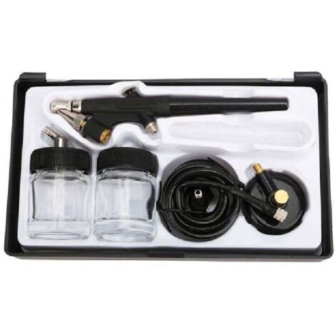 Kit aérographe avec boîtier en plastique. tuyau et adaptateur. pompe à air pour pistolet à peinture