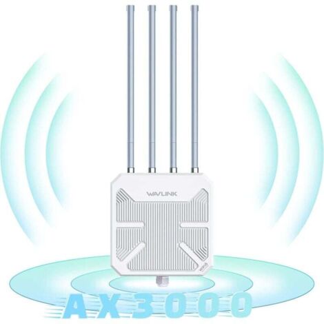 Repeteur WiFi Exterieur Puissant avec Antenne WiFi Longue Portée - Amplificateur WiFi 6 Wavlink AX3000 Mesh- Outdoor Poe Répéteur WiFi Extérieur- Idéal pour Les Grands Espaces éloignés (1/4)