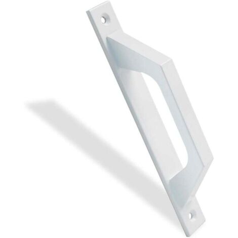 Poignée de porte droite en Aluminium - Poignée pour portes coulissantes ou partes battantes - 198 x 25 x 40 mm - Couleur Blanc