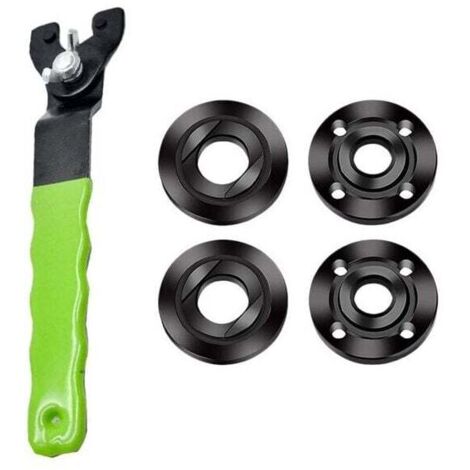 Écrou à bride pour meuleuse d'angle 5/8"-11 avec clé à molette et kit de tige de connexion d'arbre d'extension compatible avec Bosch. Dewalt. Makita. Ryobi et Black Decker