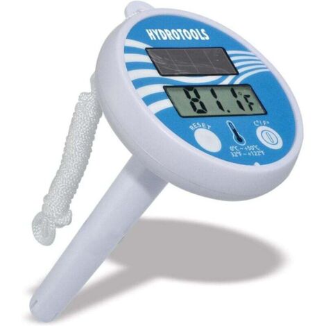 Thermomètre LCD numérique à énergie solaire. grand. flottant. facile à lire. incassable. température de l'eau. adapté aux piscines extérieures et intérieures. spas. étangs. baignoires