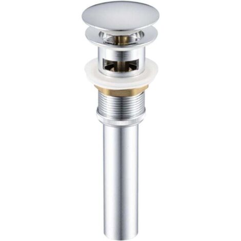 Bouchon de vidange escamotable avec trop-plein pour lavabo de salle de bain. lavabo de toilette. finition chromée