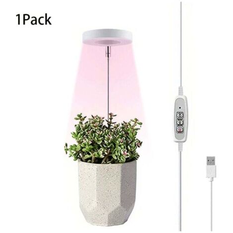 Lampe LED à spectre complet pour d'intérieur, lampe de à spectre complet avec interrupteur et port de charge USB pour serre de jardin