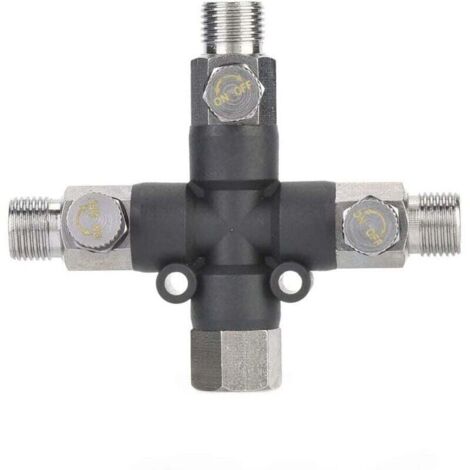 accessoires de montage de pistolet de pulvérisation à trois voies en métal 1/8 pouces pour adaptateur de compresseur d'airConnecteur d'aérographe réglable Other Art Supplies