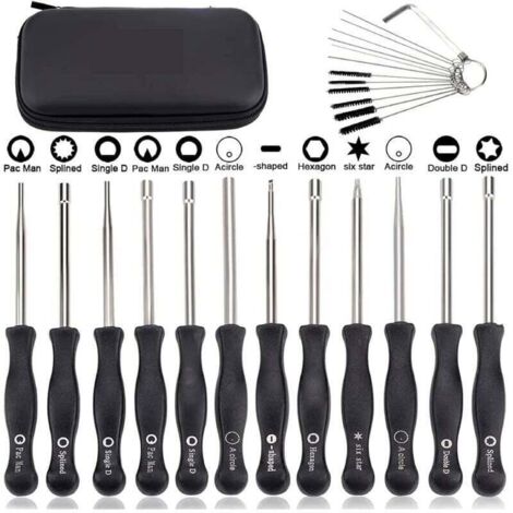 Jeu de 12 outils de réglage de carburateur Tournevis de réglage de tronçonneuse Tournevis de réglage de carburateur Tronçonneuse 2 temps Pacman/Single D pour Poulan Husq STHIL Echo Brush Knife