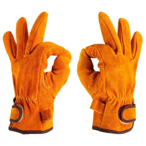 Fournitures de protection de sécurité pour la prévention des catastrophes Gants de protection en cuir de vache pour barbecue et travail en extérieur (1/5)