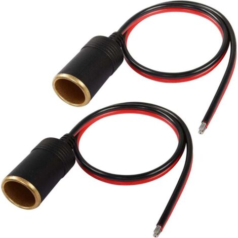 Lot de 2 câbles d'extension pour allume-cigare de voiture avec prise femelle 12 AWG (1/5)