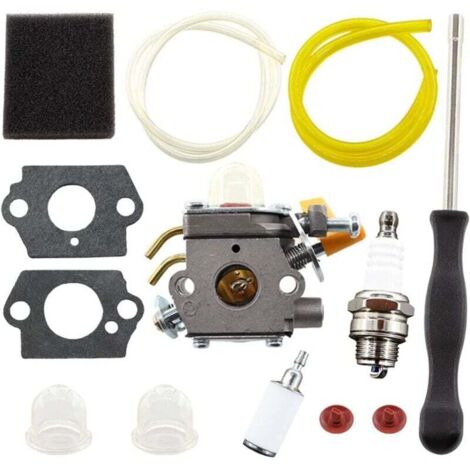 Kit carburateur avec tournevis de réglage filtre à air pour Ryobi RBC30SET RLT30CET RHT2660DA RLT26CDS RBC26SES remplacement Zama C1U-H60 308054003 308054008 308054012 (1/5)