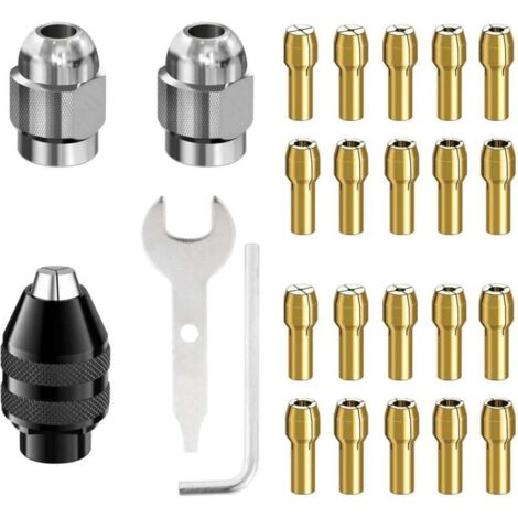 Mandrin Dremel Mandrin Perceuse 3-16mm 1/2-20UNF - Avec Clé Et Adaptateur Mandrin B16