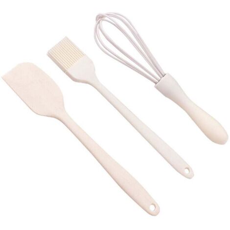 Ensemble de 3 outils de pâtisserie en silicone, incluant spatule, brosse à badigeonner et fouet, idéal pour la préparation de gâteaux, tartes et desserts, matériau résistant et facile à nettoyer (1/5)