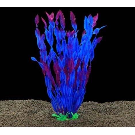 Plante aquatique synthétique pour aquarium, couleur violette, taille 32cm (haut) x 40cm (largeur), poids 125g, pour décorer le bac à poissons