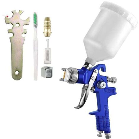 Pistolet pulvérisateur HVLP 600 ml, buse en cuivre de 1,7 mm avec régulateur de pression d'air pour la pulvérisation de revêtement de surface de clôture de meubles de véhicule (1/4)