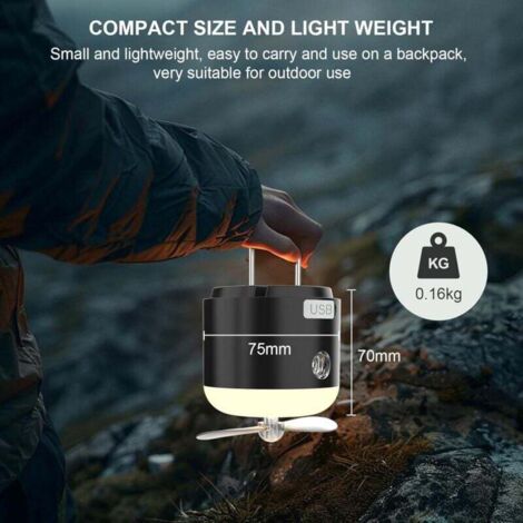 Lampe Camping LED 9000mAh Avec Trépied Réglable 53-188cm – 3 Panneaux Orientables, étanche IPX5, Charge USB, 2600 Lumens – Pour Rando, Pêche, Bricolage