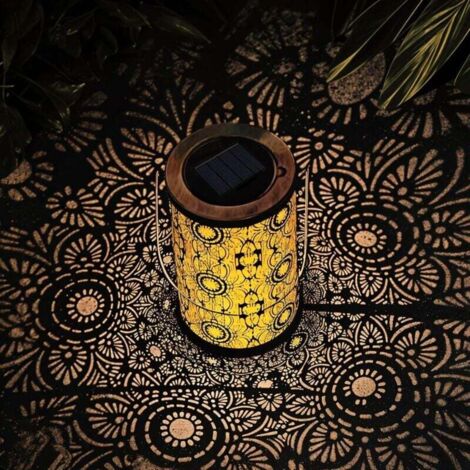 Lanterne solaire d'extérieur étanche en métal, motif tournesol Van Gogh, lampe solaire à LED suspendue pour jardin, allée, paysage, cadeau pour femme, maman, grand-mère