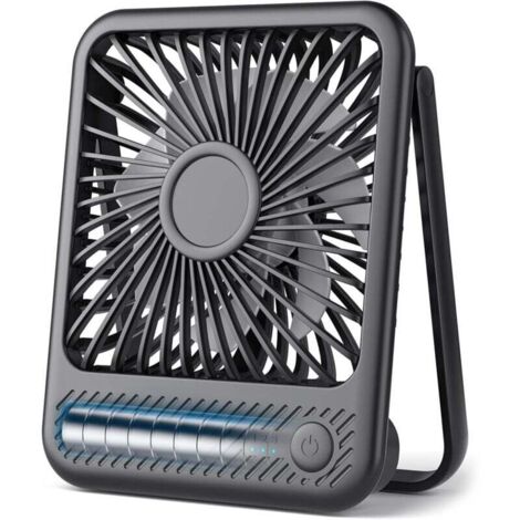 Ventilateur oscillant automatique de 6,5 pouces 4000 mAh, technologie silencieuse à 4 vitesses, ventilateur de bureau USB pour la maison, le bureau, les voyages, le camping
