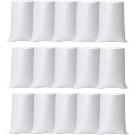 15 sacs en tissu, sacs en tissu PP 60x105cm, grands sacs à gravats robustes, sacs à céréales, sacs de transport, sacs de sable, sacs de rangement - capacité de charge de 50 kg