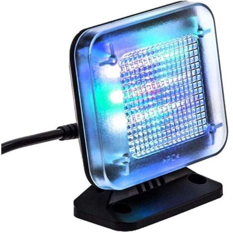 Simulateur TV LED, par simulation de lumière pour une utilisation comme protection contre les cambriolages, sécurité à la maison, aptrappe/faux téléviseur, avec 12 LED et 3 programmes [Classe énergéti (1/4)