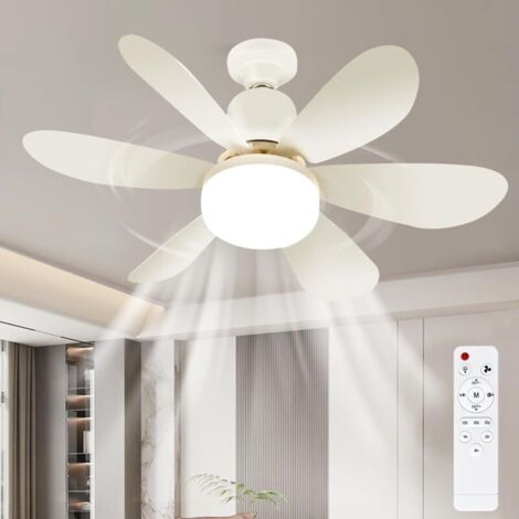 Ventilateur de plafond avec lumière, ventilateur de plafond avec lumière, ventilateur de plafond avec télécommande et lumière, silencieux, 3 vitesses et 3 températures de couleur dimmables, adapté au (1/4)