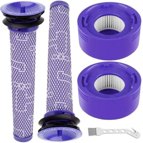 Lot de 4 filtres d'aspirateur pour Dyson V8 V7 Absolute Animal Motorhead, 2 post-filtres HEPA, 2 pré-filtres, remplace les pièces n° 965661-01 et 967478-01. (1/4)