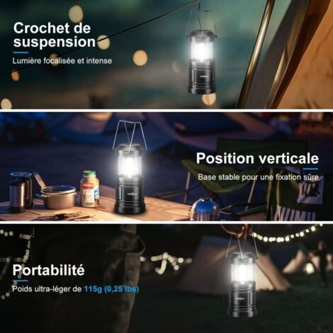 Lampe De Camping Rayovac Vintage - Lampe De Table Portable, 2 Rayons, Batterie Incluse