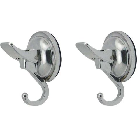 Lot de 2 crochets à ventouse en plastique pour serviettes, fixation solide et durable, pour carrelage et portes, cuisine, salle de bain, verre