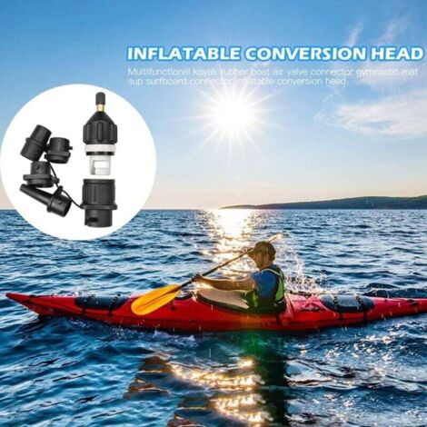 Adaptateur Valve Air Rapide Adaptateur De Valve Pour Kayak Et SUP Gonflable - Compatible Compresseur/Pompe à Air - Noir Adaptateur Gonfleur Paddle