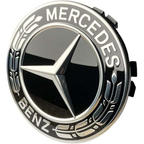 Pour Mercedes-Benz - Compatible avec les enjoliveurs de la série Benz75mm Couronne de laurier étoilée Noir