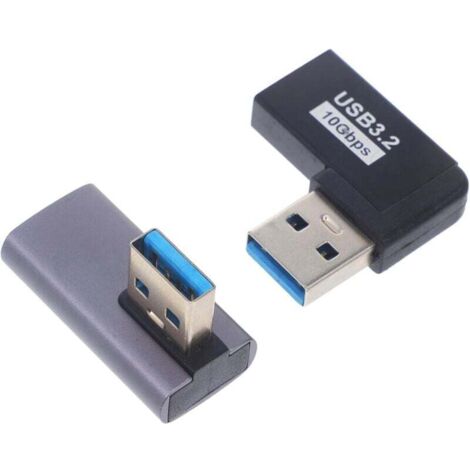 2 Pièces Adaptateur USB à Degrés Connecteur à Femelle Extension Coudée Haut Compatible Ordinateurs Portables et Compact Lot (1/4)