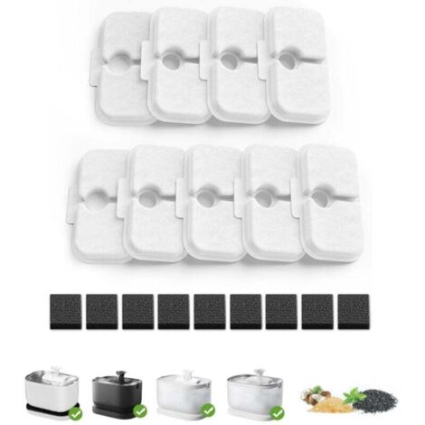 Lot of 9 filtres de rechange pour fontaine à chat avec éponges pré-filtrantes, compatibles avec fontaine à eau PETLIBRO 2,5 L PLWF005/PLWF115