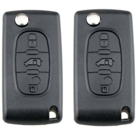 Lot De 2 Coques De Protection En Caoutchouc Pour Clés Peugeot 106 206 306 405 406 - Noires, Étanchées Et Anti-Rayures