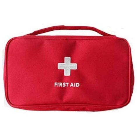 1 Sac de Premiers Soins de sécurité Vide, Trousse de Premiers Soins de Voyage Portable Mini Sac médical, Sacs de Rangement de Pack de médicaments Vide (Rouge)