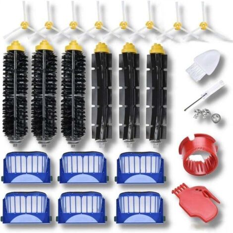 Compatible avec les pièces de rechange pour aspirateurs iRobot Roomba 692 671 676 675 645 655 (ne convient pas aux autres modèles Roomba) Filtre, brosse en caoutchouc, brosse latérale