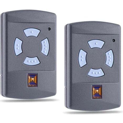 Télécommande de garage HSM4 868 MHz, télécommande de porte, remplacement pour Hörmann émetteur portatif HSM 4, 868,3 MHz, 4 touches, portée 30 m, avec pile 2 paquets