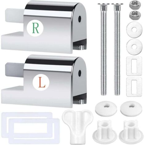 Fixations pour abattant WC, lot de 11 charnières pour abattant WC, charnières à chute lente, blanc