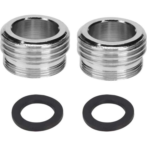Adaptateur de robinet à double filetage M20 à M22, adaptateur de raccordement d'eau avec 2 rondelles en caoutchouc pour robinets de cuisine, économiseur d'eau, filtre à eau, tuyau (1/4)