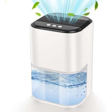 Déshumidificateur de Air, 2L Déshumidificateur Electrique avec LED 7 Colorées & Arrêt Auto Absorbeur d'Humidité Desumificateur Silencieux pour Maison Salle de Bain Chambre (Blanc)