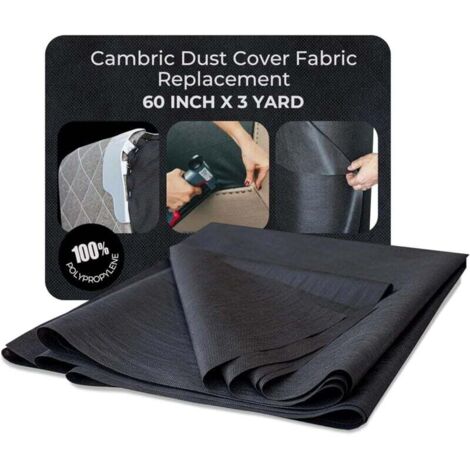 Housse de protection anti-poussière en batiste noire 60" x 3 yd pour canapés, fauteuils, sommiers à ressorts pour lits doubles et queen size. Cache le cadre intérieur et les agrafes des meubles.