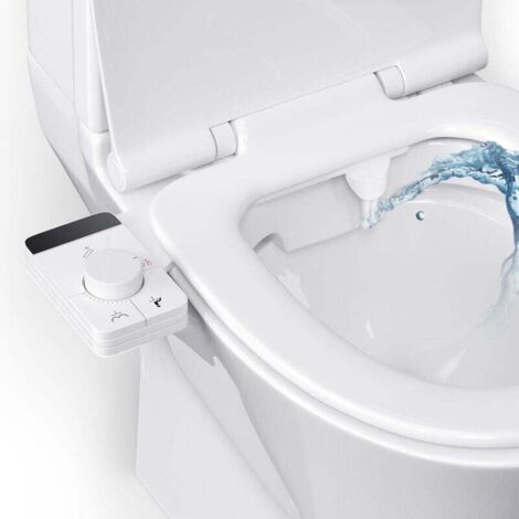 Couleeur Bidet Toilette WC,Portable, Pulvérisateur Bidet Non Électrique Avec Buses Rétractables, Rétractables Autonettoyantes Double Et Bouton De Réglage De La Pression De L'Eau (1/4)