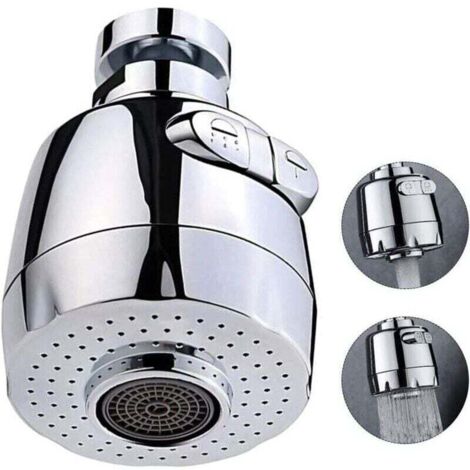 60 Degrés Aérateur de Robinet Pivotant 2 Modes Réglable Douche Tête (1/4)