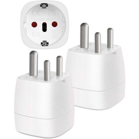 【2 Pièces】 Adaptateur Prise Inde, Adaptateur Voyage Accessoires, EU vers Prise de Type D, Adaptateur de Voyage pour Inde, Népal, Sri Lanka, Mozambique