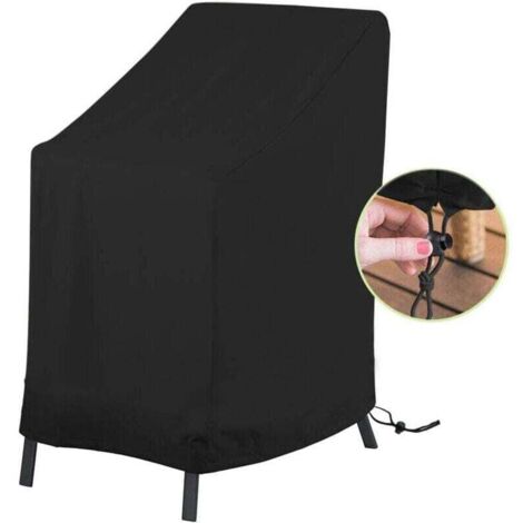 Housse de Fauteuil de Jardin Empilables 65x65x120/80cm 210D Meuble en Tissu Oxford Housse de Protection chaises Étanche Résistance au Vent Anti-UV pour Couverture Chaise Jardin housse de chaise (1/4)