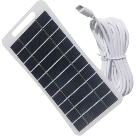 Chargeur de batterie solaire, panneau solaire 2 W, support stable USB 5 V, adaptateur solaire pour téléphone portable (pour téléphones portables, sonnettes vidéo, radios, appareils électroménagers)