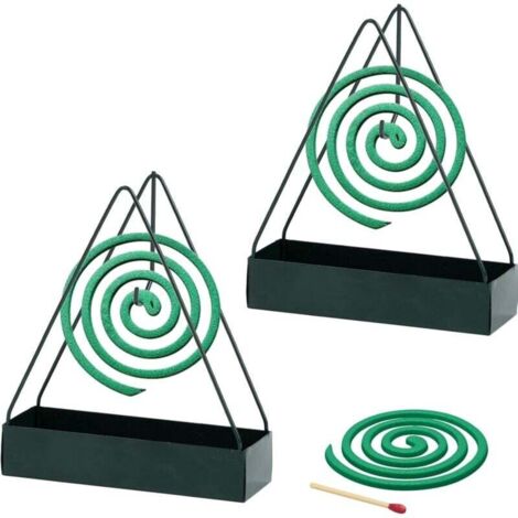 Support de Bobine Anti-Moustique support Spirale Anti Moustique Ensemble de Triangle en métal Portable pour Un Usage Domestique intérieur /2 pièces vertes (1/4)