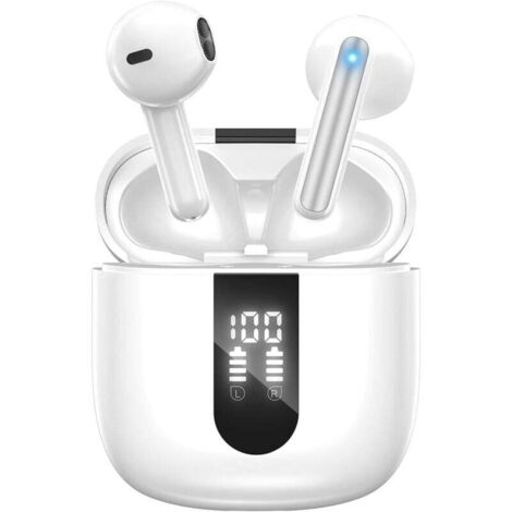 Ecouteurs Bluetooth sans Fil, Écouteurs sans Fil Bluetooth 5.4, 6 Micro ENC Anti Bruit, Basses Puissantes, 60H de Lecture, étanchéité IP5, Oreillette pour iphone Android (1/4)