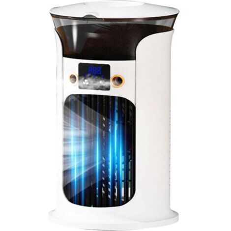 Petit climatiseur portable, climatiseur personnel - Humidificateur évaporatif de bureau - Refroidisseur à air USB intelligent silencieux pour garage de chambre à coucher RV tente camping extérieur int