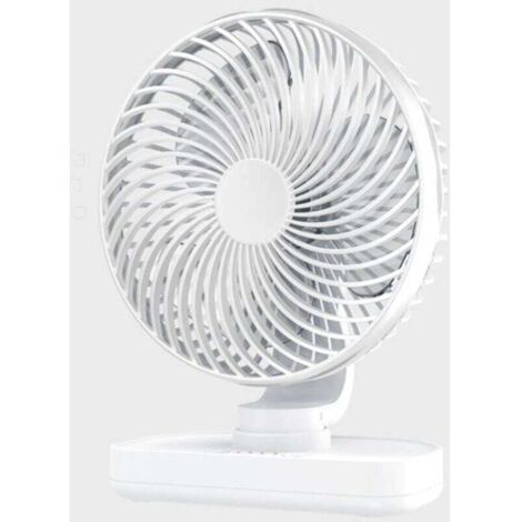 Ventilateur de bureau USB silencieux avec batterie 4000 mAh – 4 vitesses, sans fil, inclinable à 90° – Ventilateur compact et portable pour le bureau, la maison et les pique-niques – Très silencieux