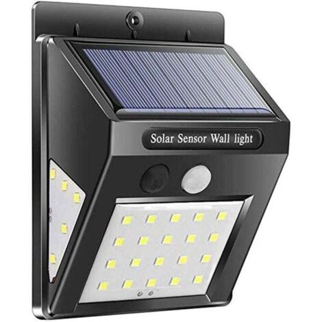 Lampe LED solaire d'extérieur pour garage, 1 200 mAh, avec capteur PIR, 20 LED SMD 2835 COB, éclairage de porche (1/4)