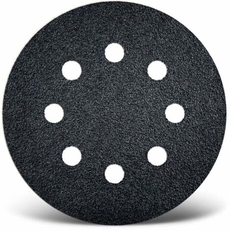 Black Disques abrasifs auto-agrippants, 125 mm, 8 trous, p. Ponceuses excentriques, Carbure de silicium (Lot de 100) G120 (1/3)